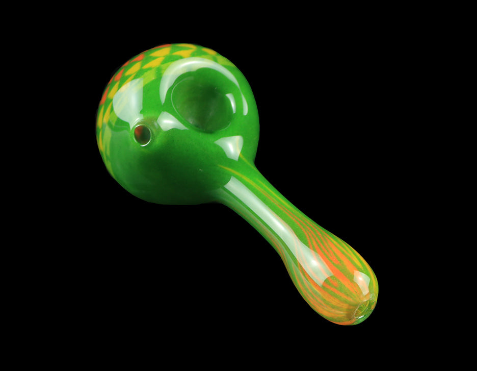 Green Geometric Spoon by Hoffman Glass