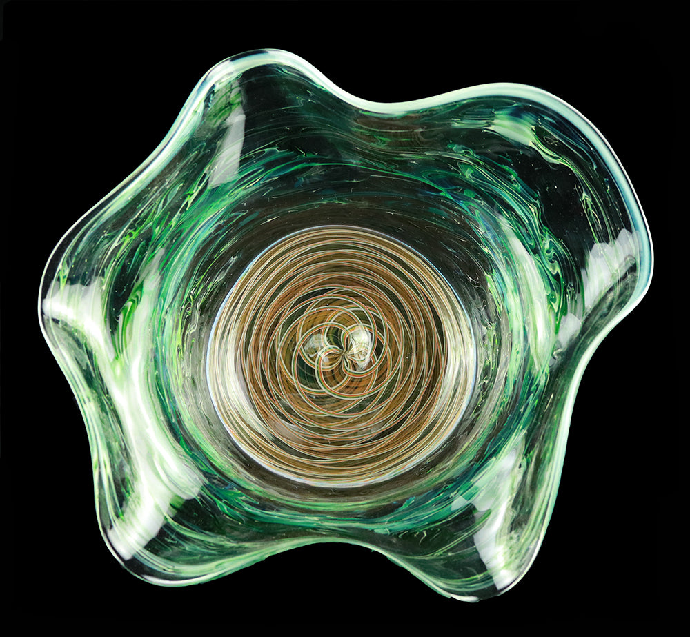 Green Flop Bowl with Fume Retticello Bottom