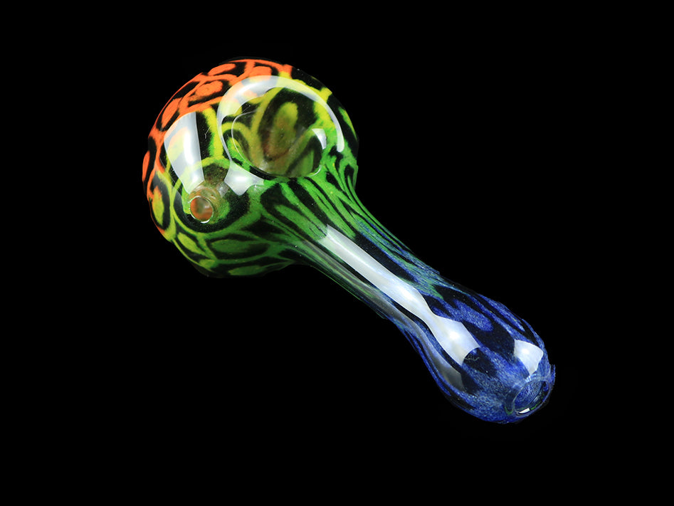 Rainbow Leopard spoon pipe by, Hoffman Glass