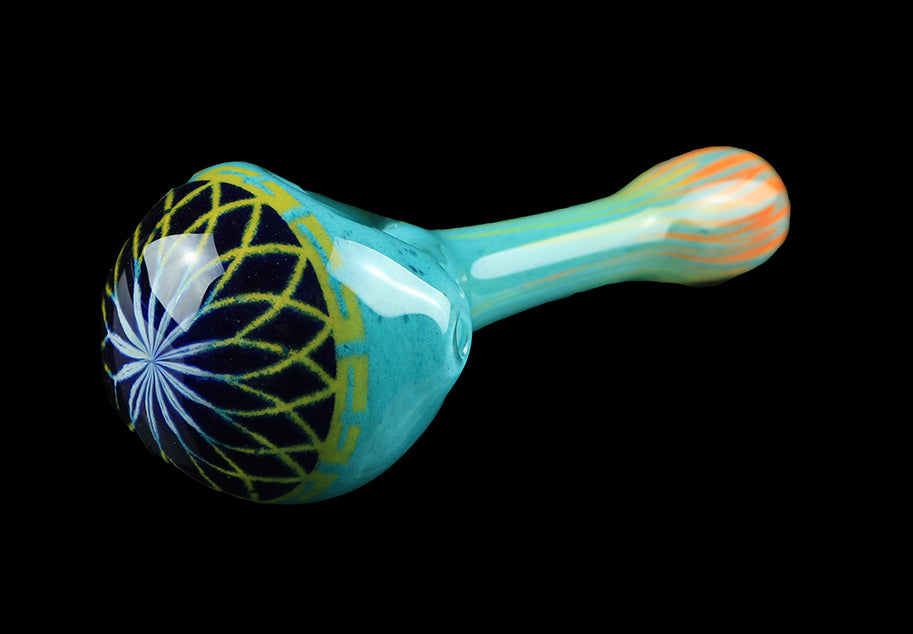 Teal Filla Spoon by, Hoffman Glass