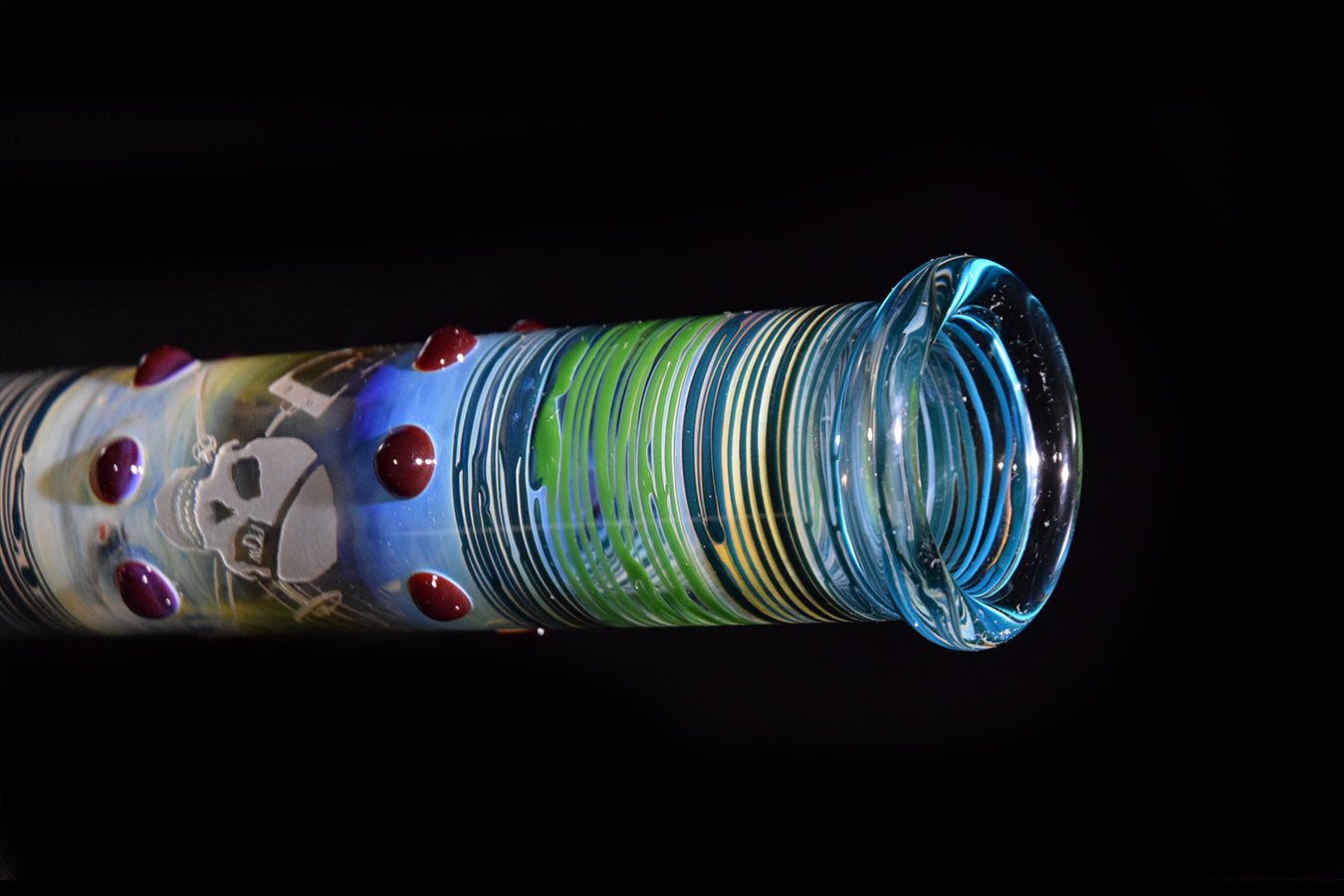 Throwback Bong with Color Wrap Bands & Red Accents by Phil Sundling