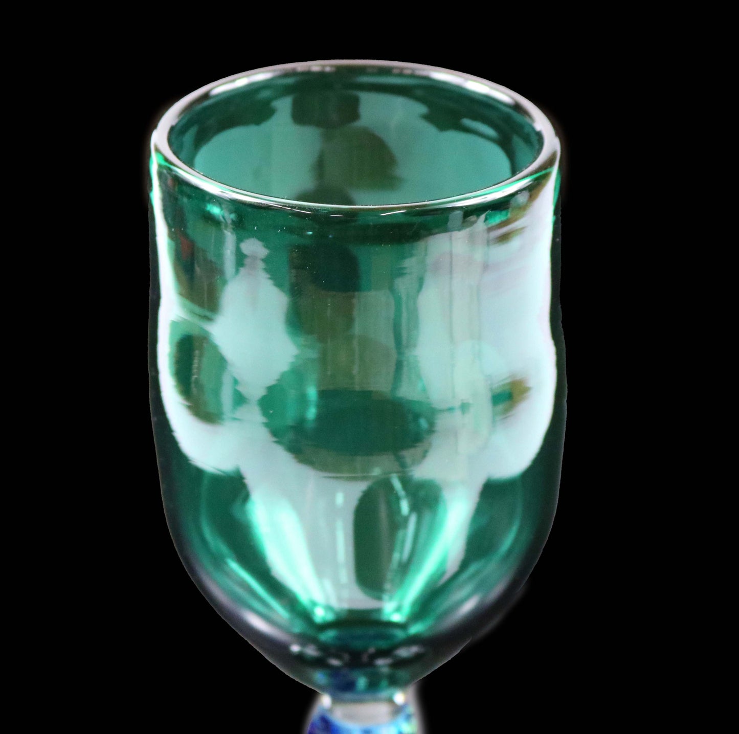 Lake Green Goblet with Dichro Stem by Phil Sundling