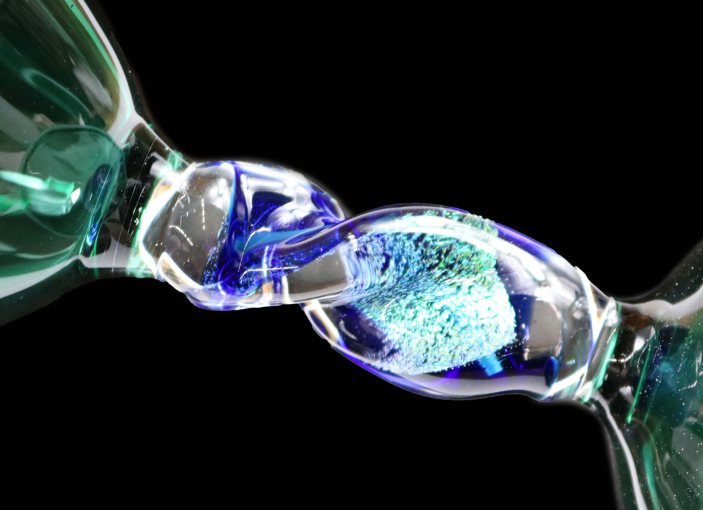 Lake Green Goblet with Dichro Stem by Phil Sundling