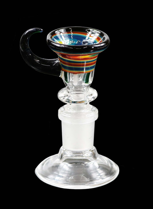 14mm Martini Bong Slide with built in screen from Glass by Slick - Rainbow