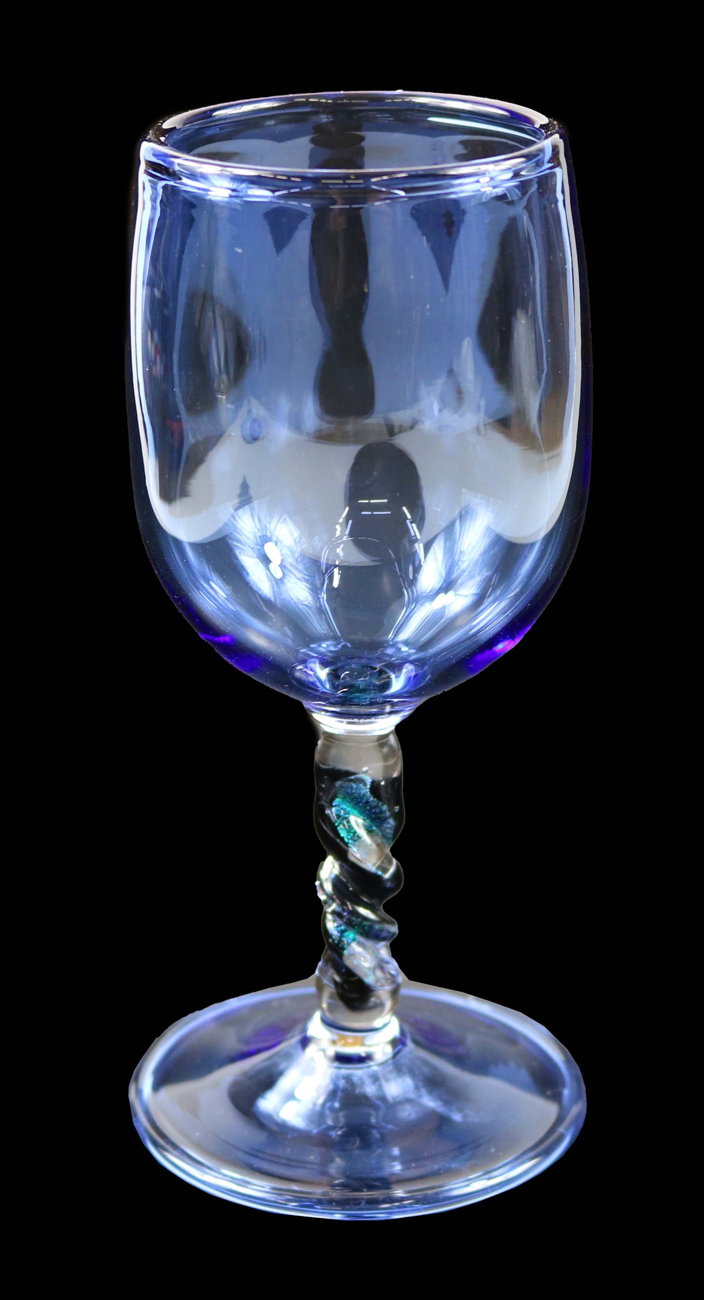 Light Blue Goblet with Dichro Stem by Phil Sundling