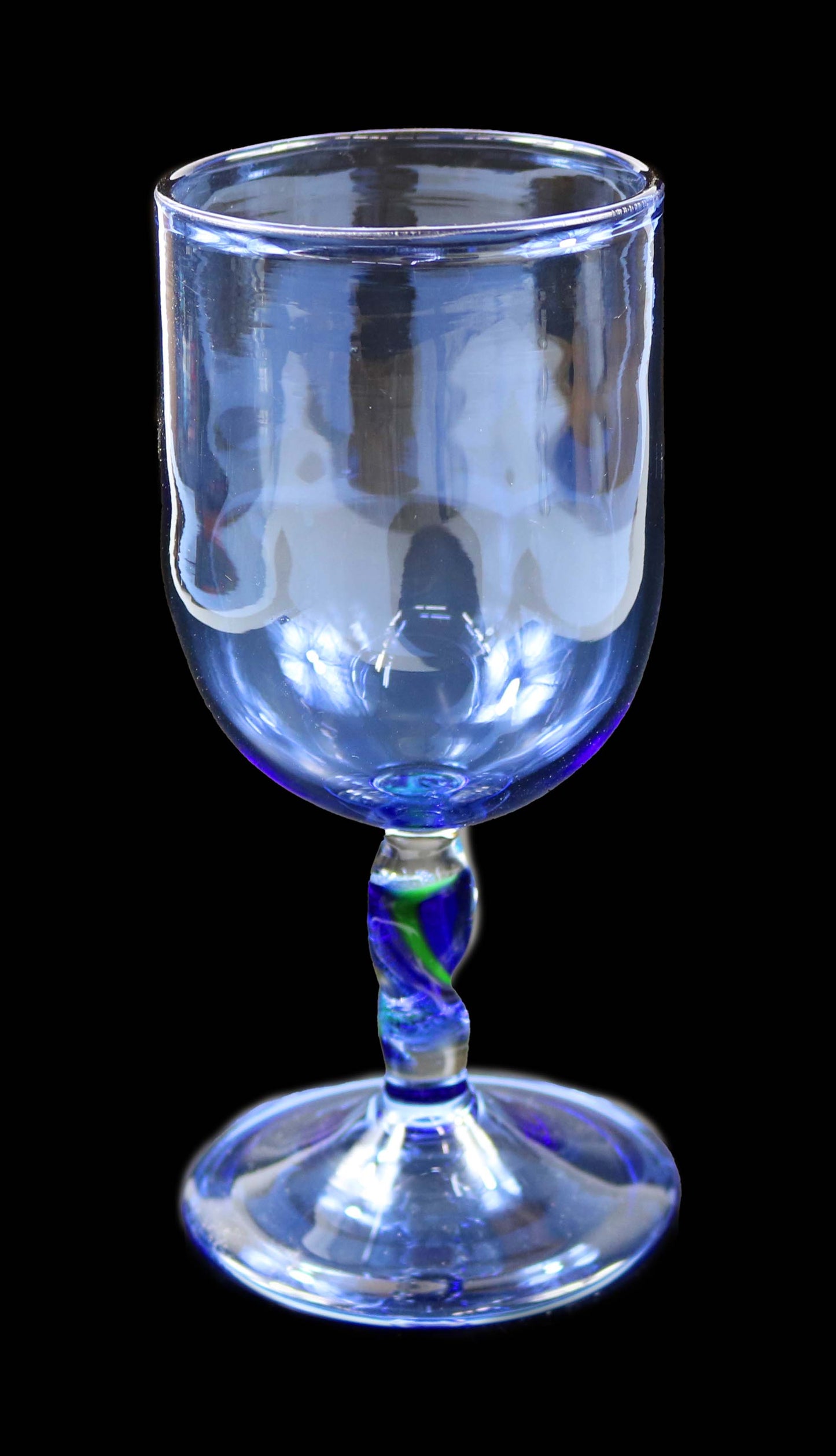 Light Blue Goblet with Dichro Stem by Phil Sundling
