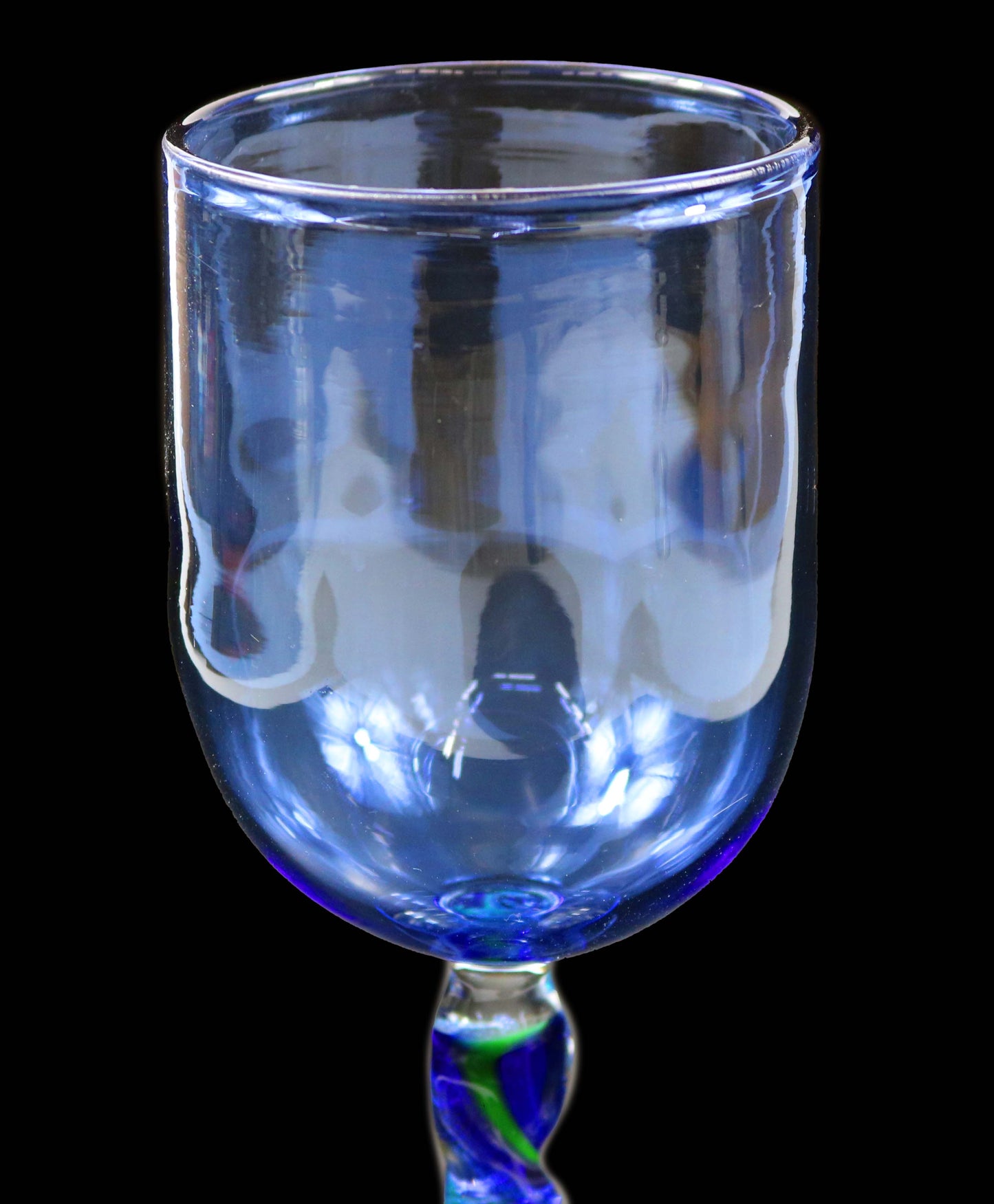 Light Blue Goblet with Dichro Stem by Phil Sundling