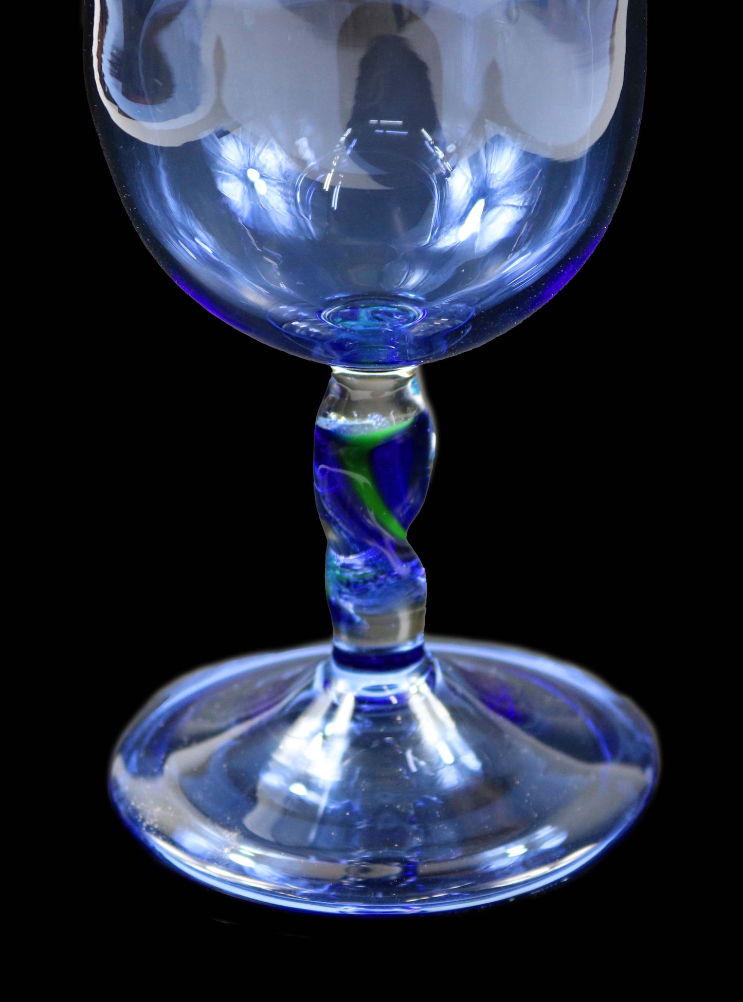 Light Blue Goblet with Dichro Stem by Phil Sundling