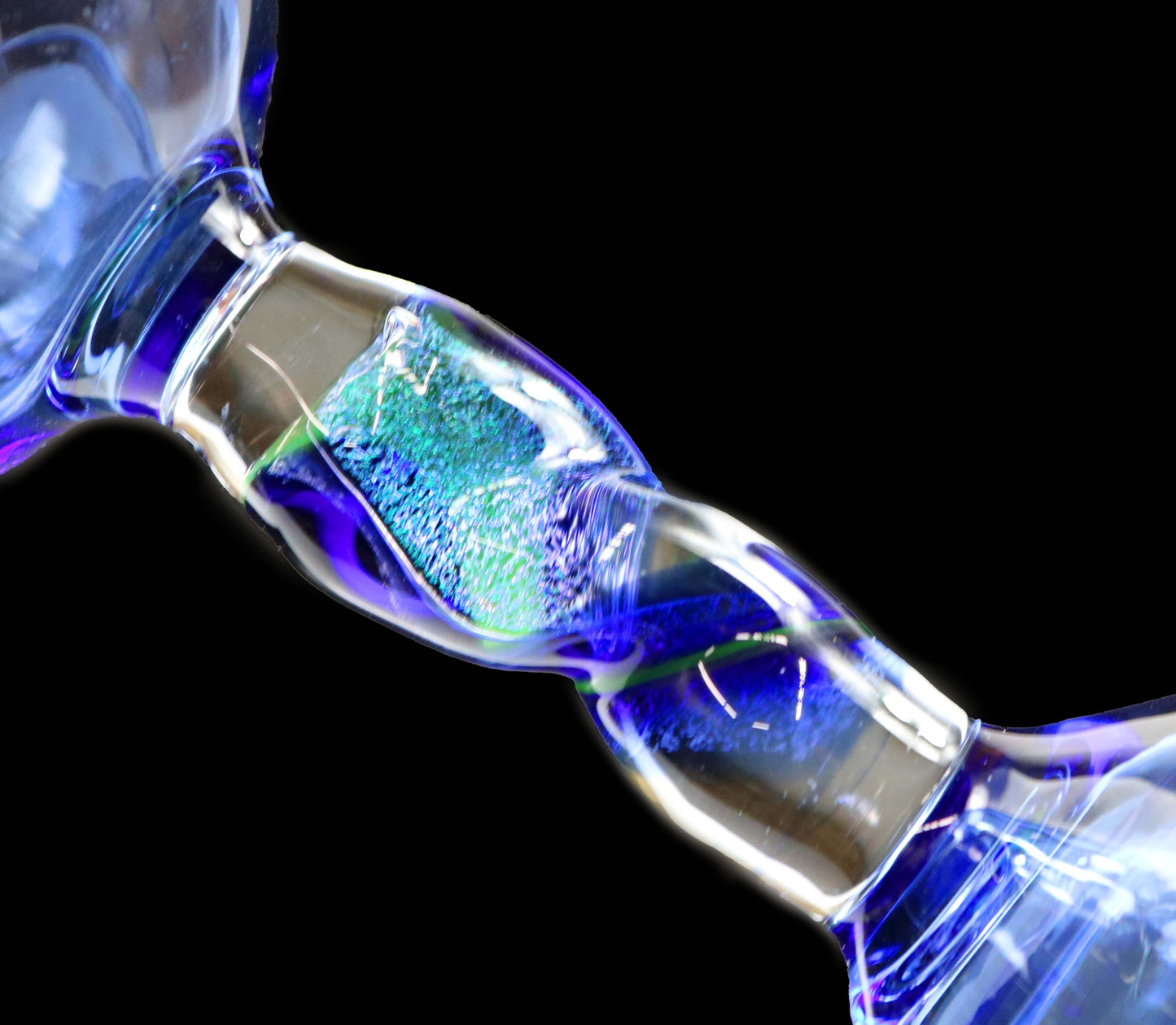 Light Blue Goblet with Dichro Stem by Phil Sundling