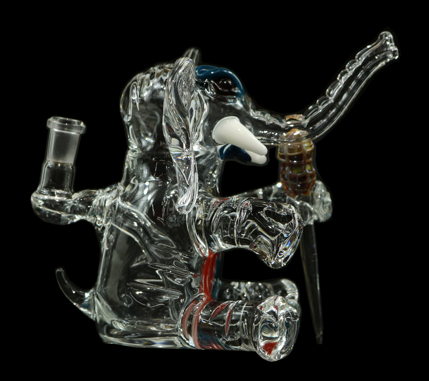 Errlephant Dab Rig - Clear with Red, White & Blue by Phil Sundling