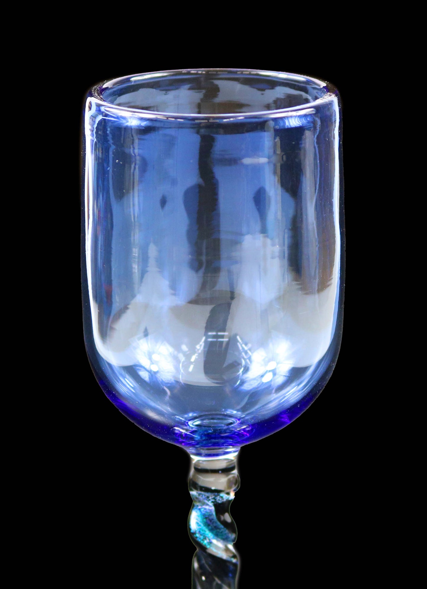 Light Blue Goblet with Dichro Stem by Phil Sundling