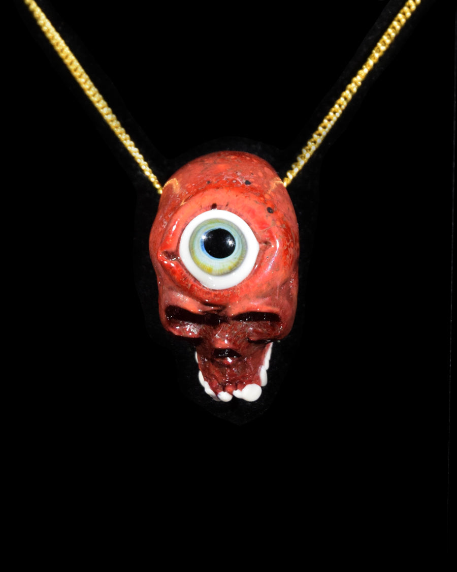 Red Skull with Eye Pendant by Berzerker