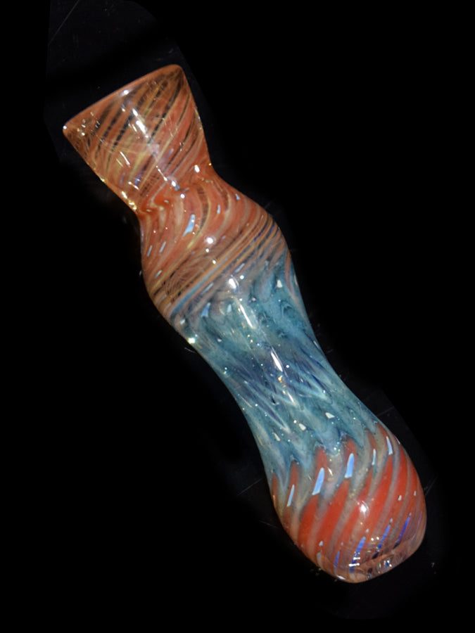 Wrap & Rake Bat by Cult Glass - Sparkle Teal/Transparent Red