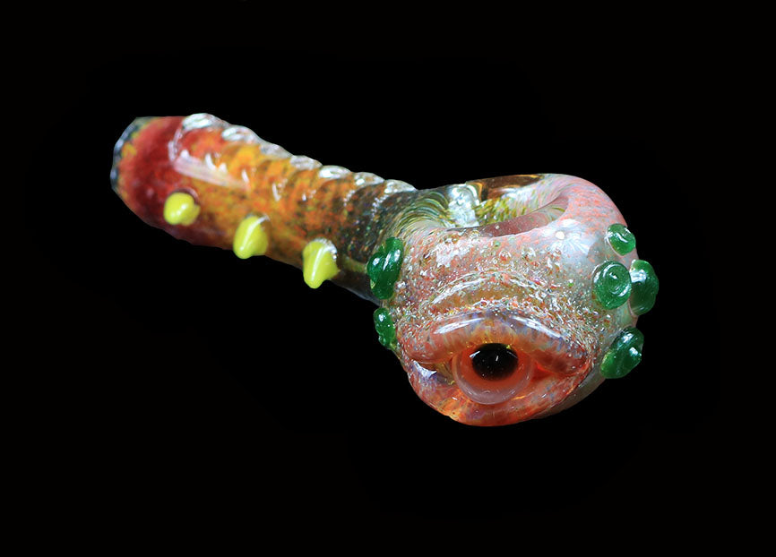 Multi color Spoon pipe with eye ball #4 by, Gurug