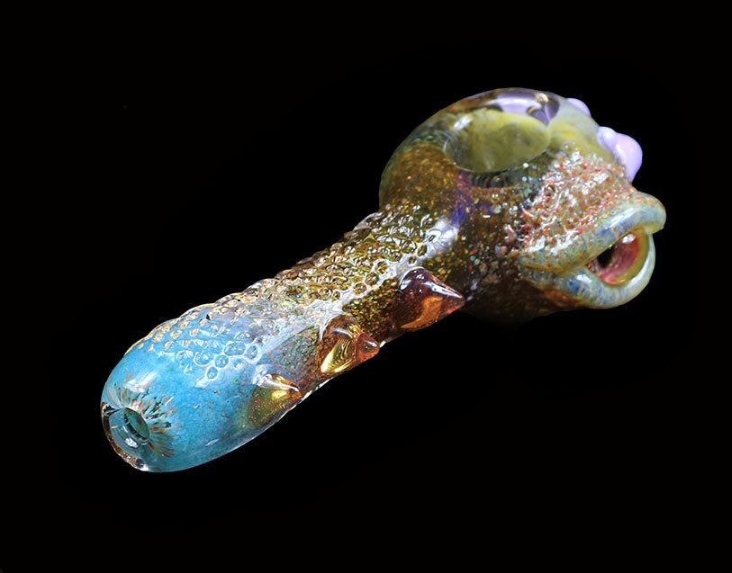 Multi color Spoon pipe with eye ball #1 by, Gurug