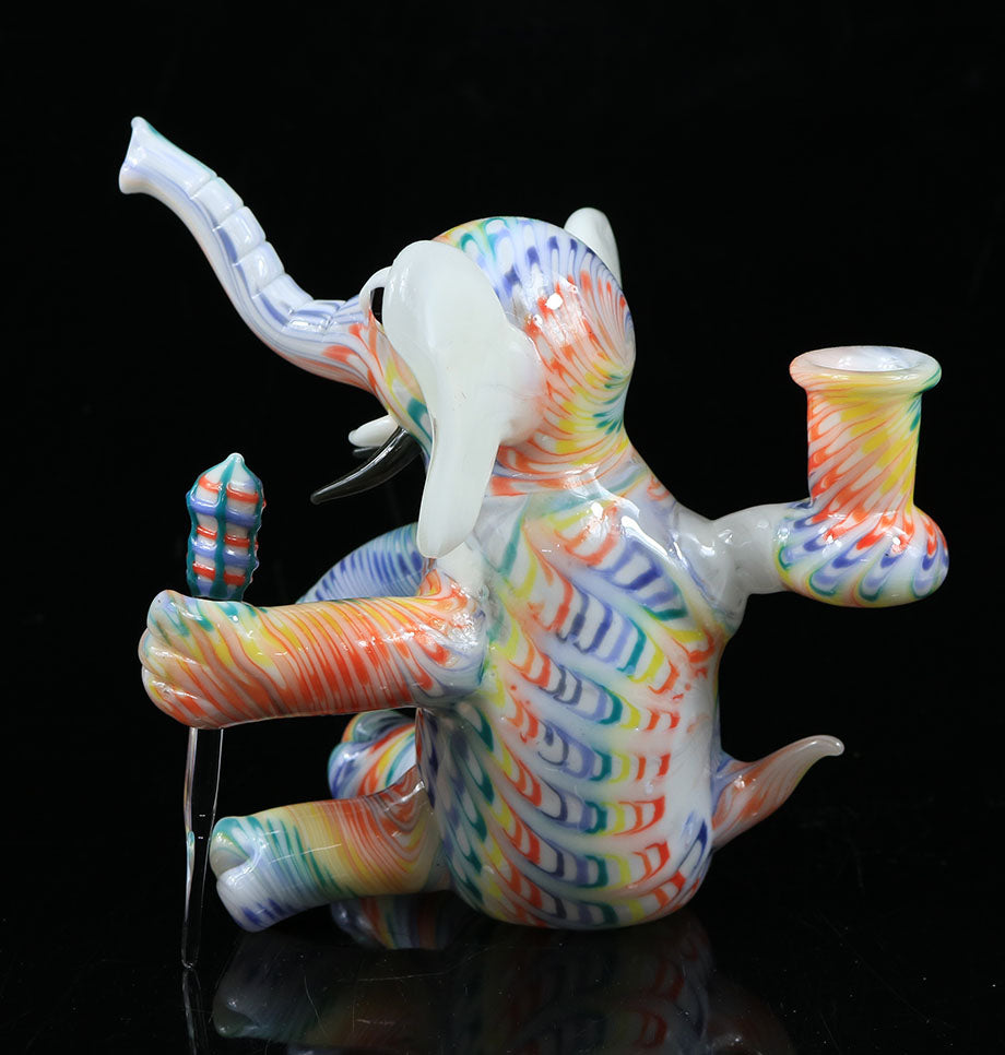 Rainbow Elephant dabrig by, Phil Sundling / Hot mess glass