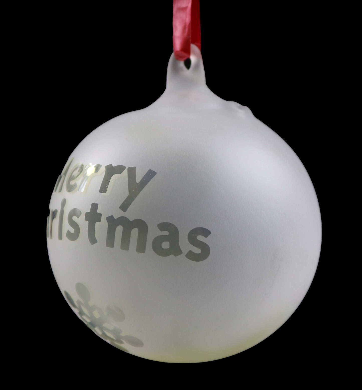 Merry Christmas Sandblasted Christmas Ornament