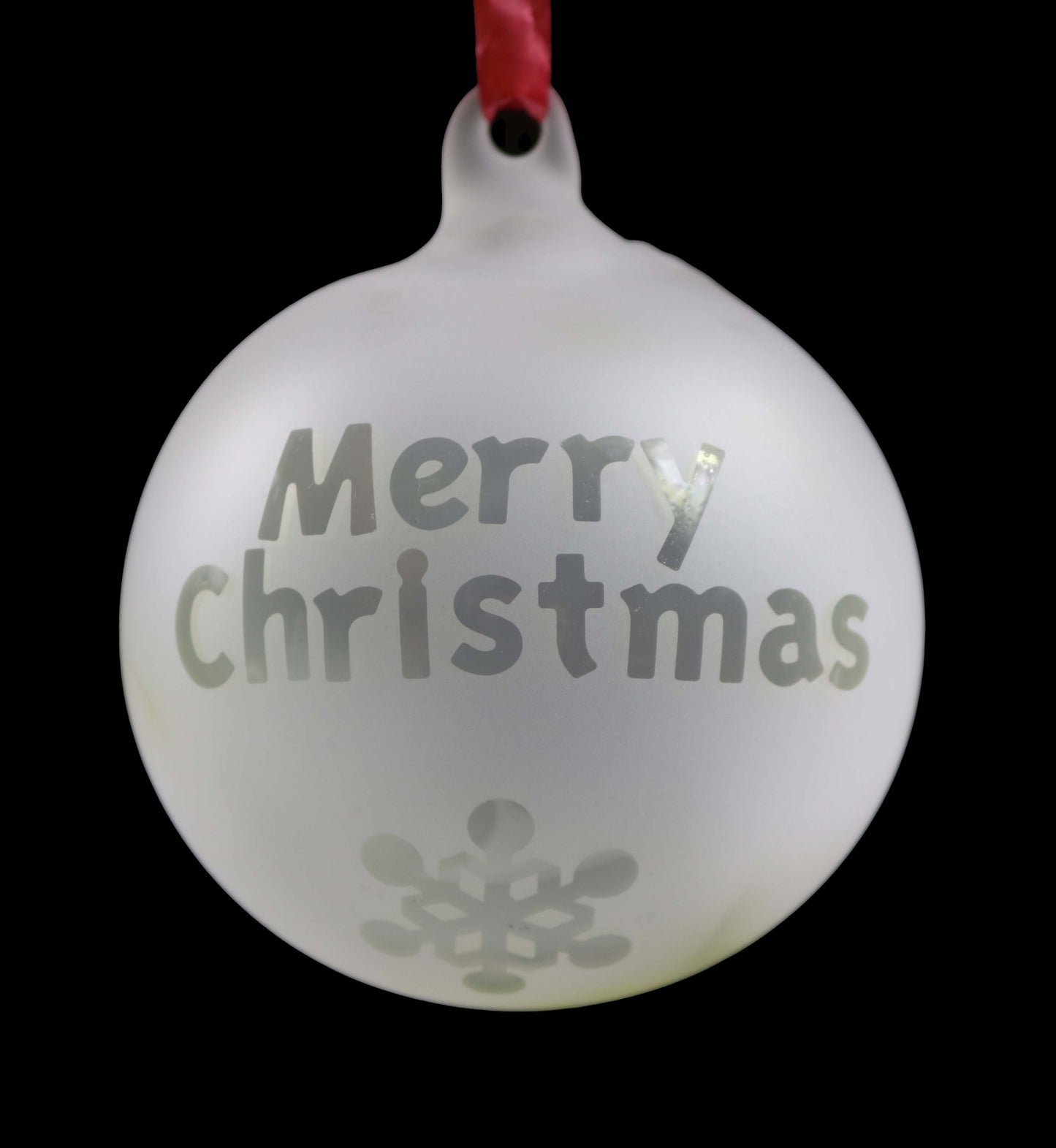 Merry Christmas Sandblasted Christmas Ornament