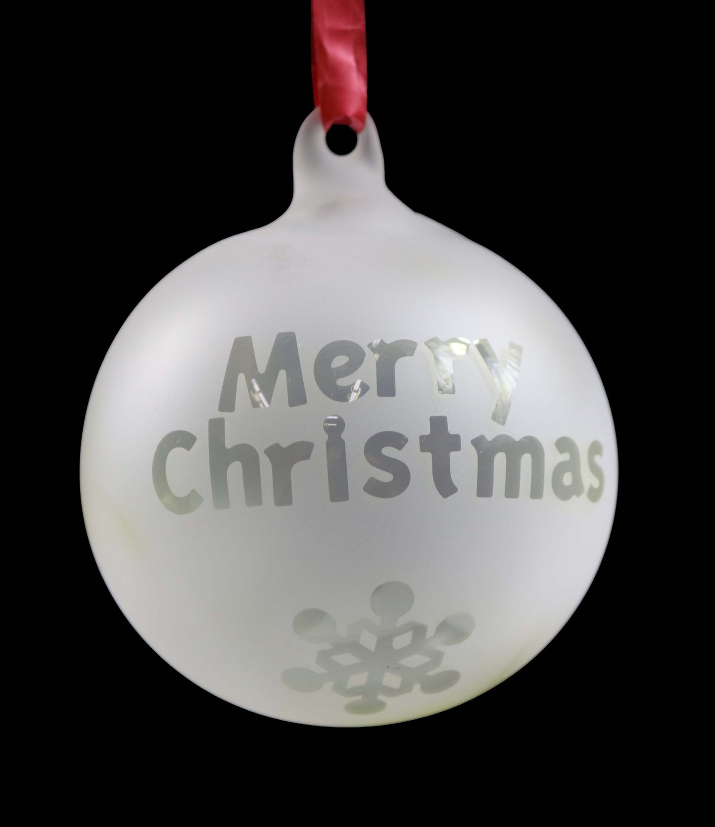 Merry Christmas Sandblasted Christmas Ornament