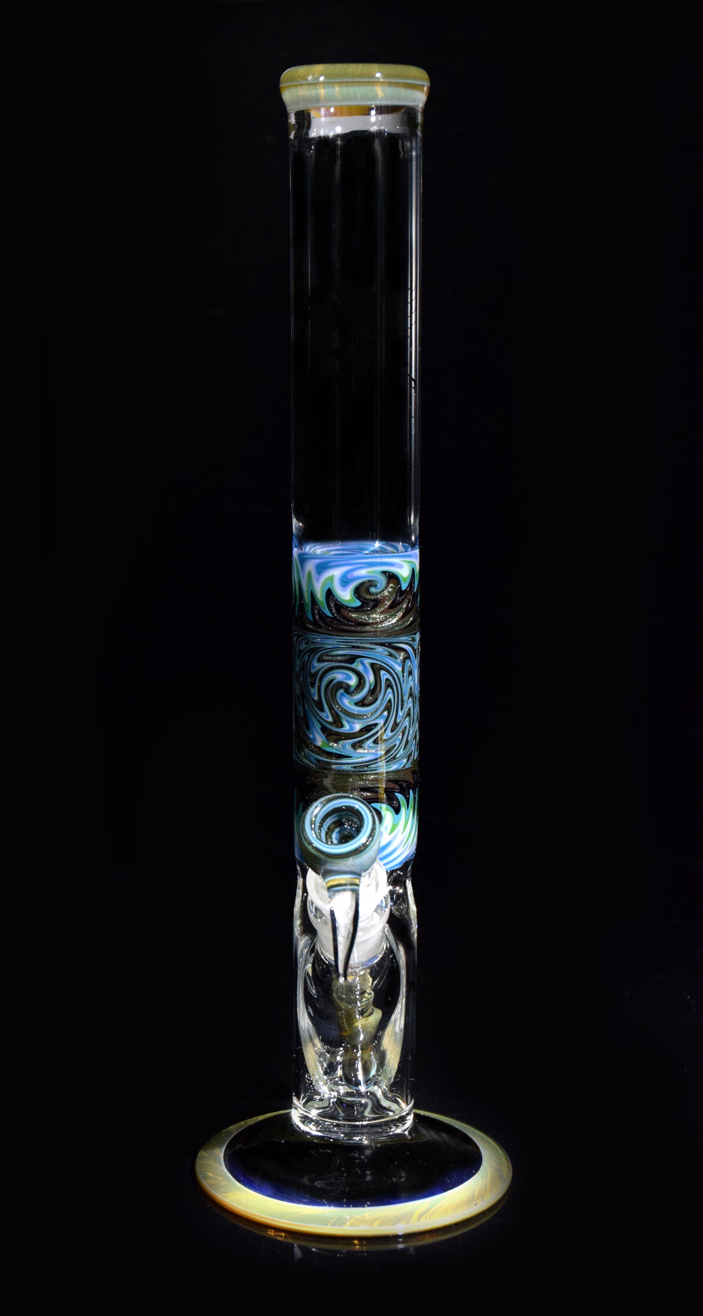 15'' Straight Tube with Worked Section Water Bong by Phil Sundling 