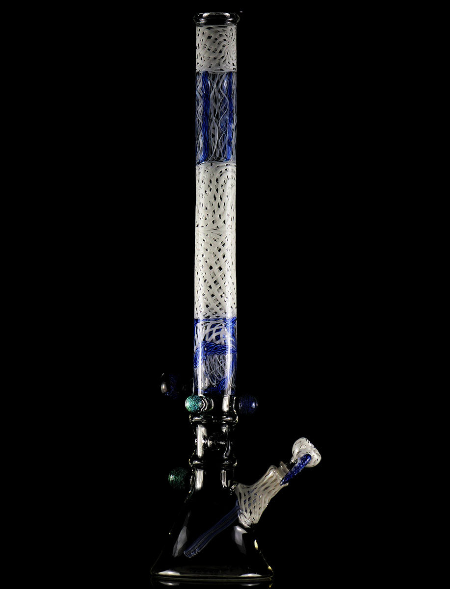 2" Tall White Reticello Bong