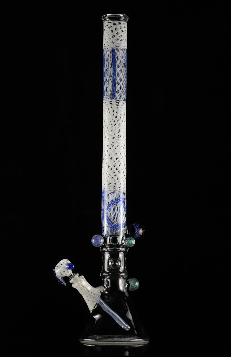 2" Tall White Reticello Bong