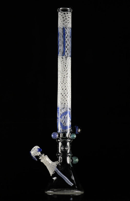 2" Tall White Reticello Bong