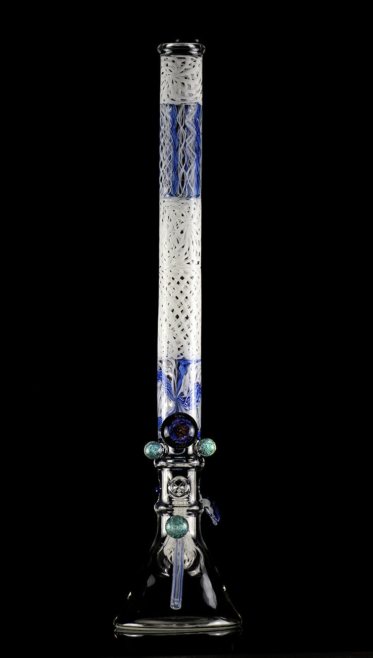 2" Tall White Reticello Bong