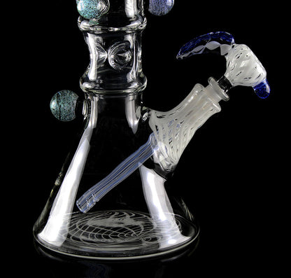2" Tall White Reticello Bong