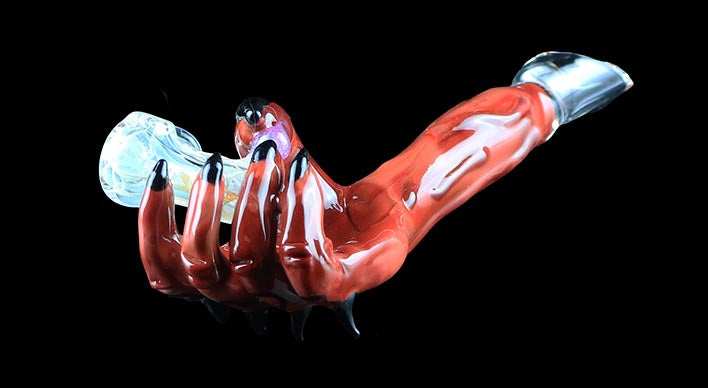 Devil's Right Hand holding a Sherlock Concentrate Dabber Collab with Phil Sundling & CK_Glass