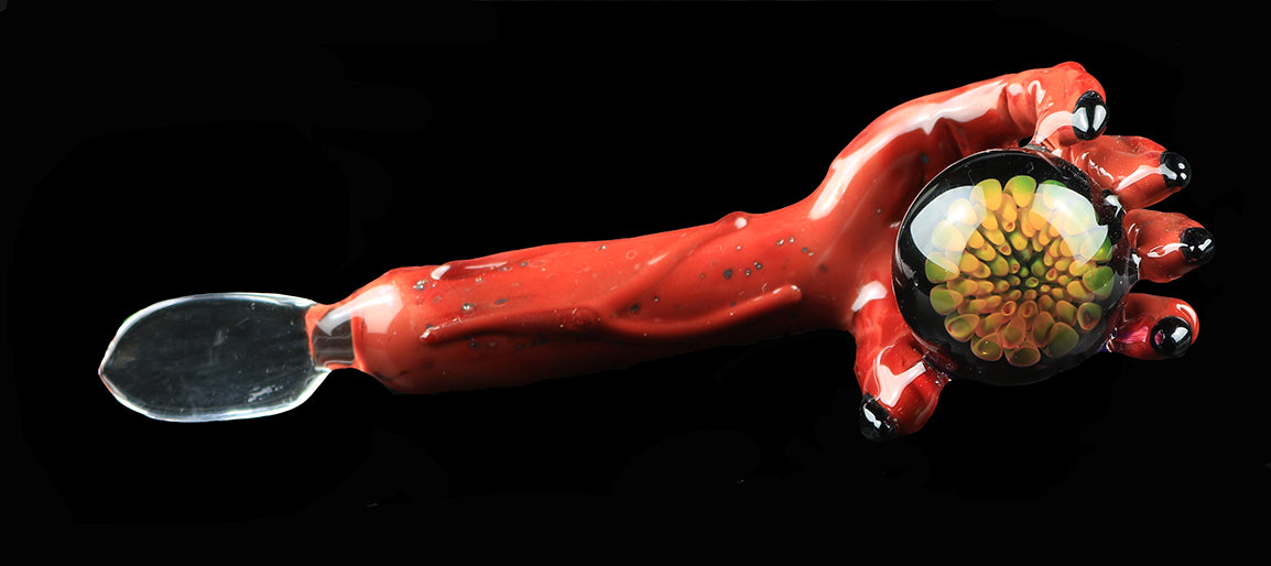 Devil's Right Hand With Fume marble Concentrate Dabber Collab with Phil Sundling & Burtango Glass