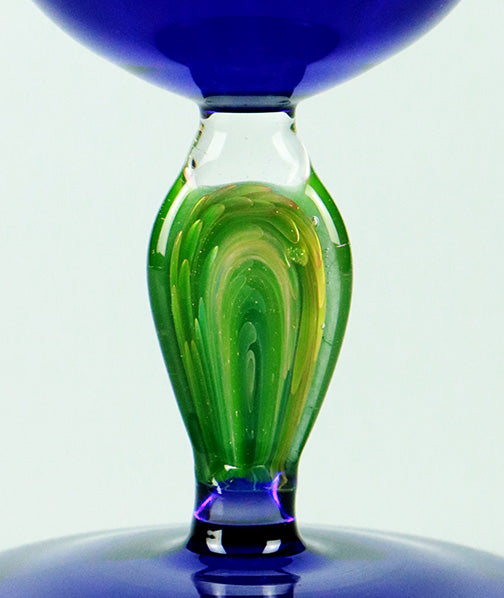 Cobalt Vase with Green Stem