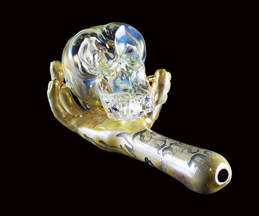 Alas, poor Yorick. Made by Phil Sundling and Glass Scribe