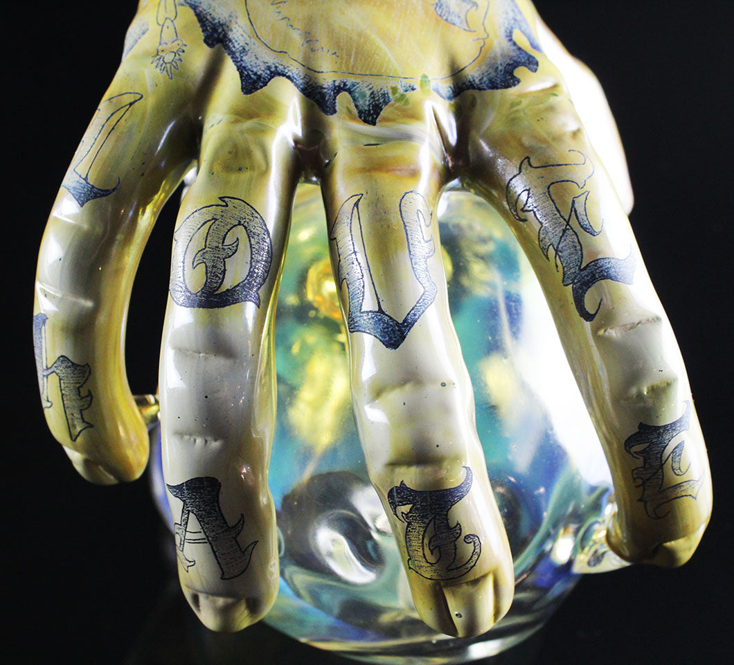 Alas, poor Yorick. Made by Phil Sundling and Glass Scribe