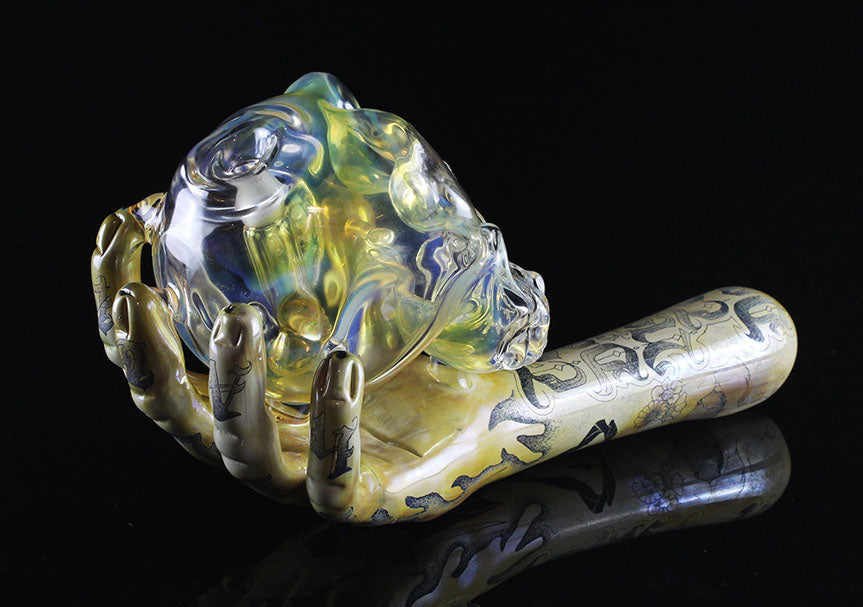 Alas, poor Yorick. Made by Phil Sundling and Glass Scribe