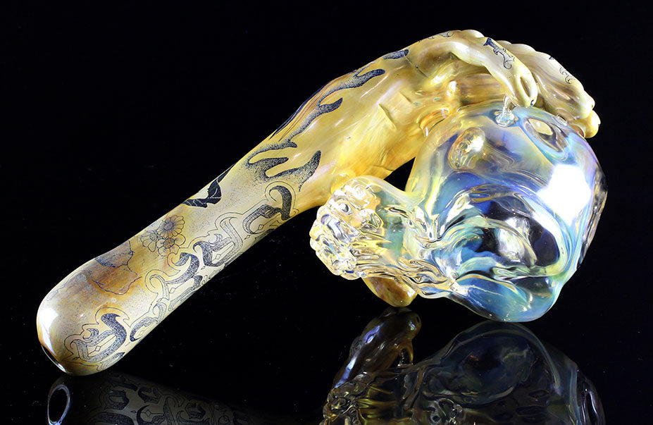 Alas, poor Yorick. Made by Phil Sundling and Glass Scribe