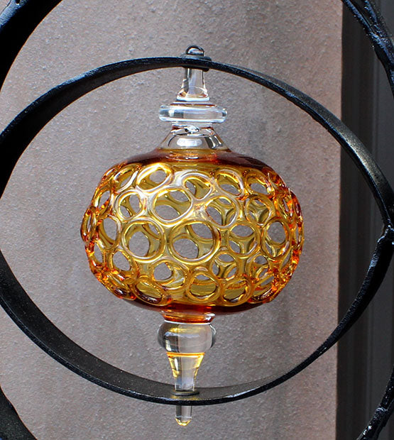 Geo-metric metal and borosilicate glass sculpture