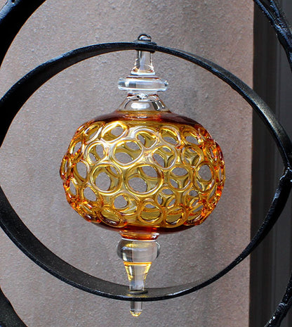 Geo-metric metal and borosilicate glass sculpture