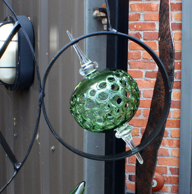 Geo-metric metal and borosilicate glass sculpture