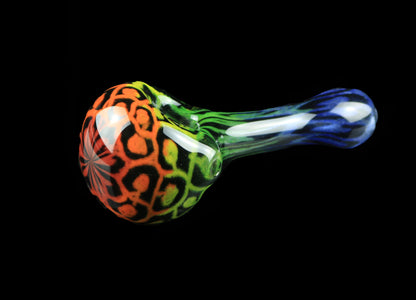 Rainbow Leopard spoon pipe by, Hoffman Glass