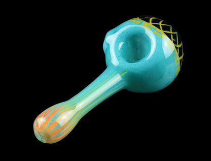 Teal Filla Spoon by, Hoffman Glass