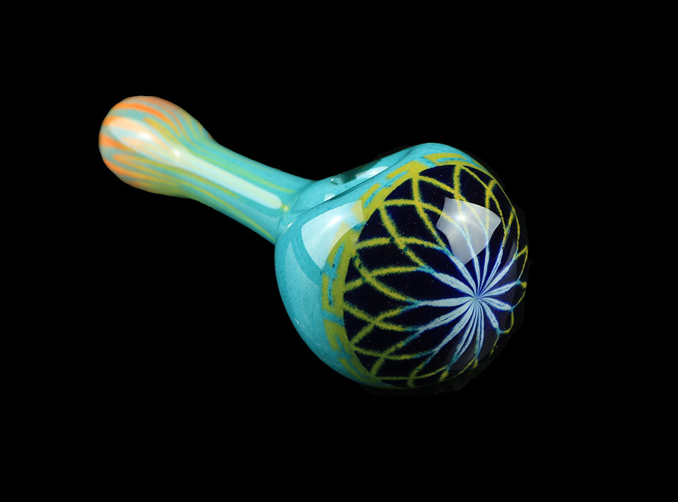 Teal Filla Spoon by, Hoffman Glass