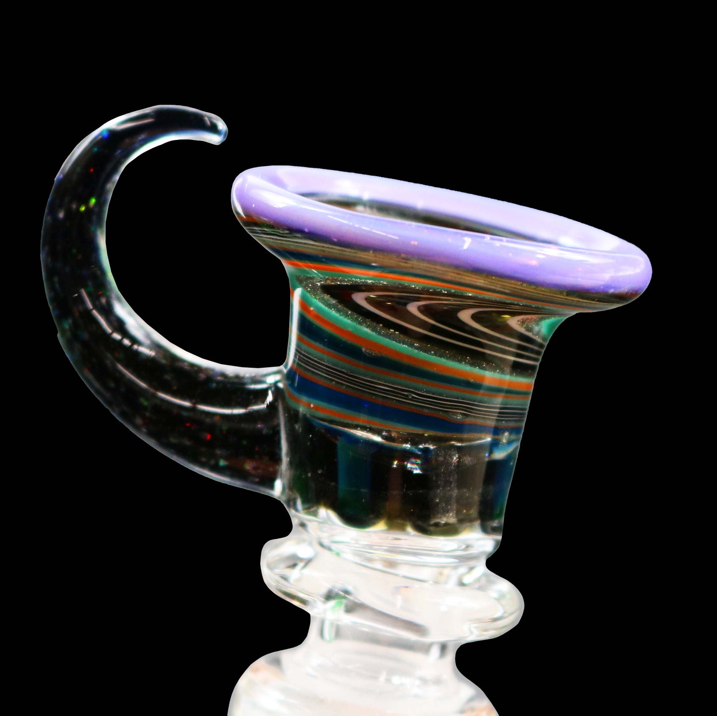 14mm Martini Bong Slide with built in screen from Glass by Slick- Purple/Green/Orange