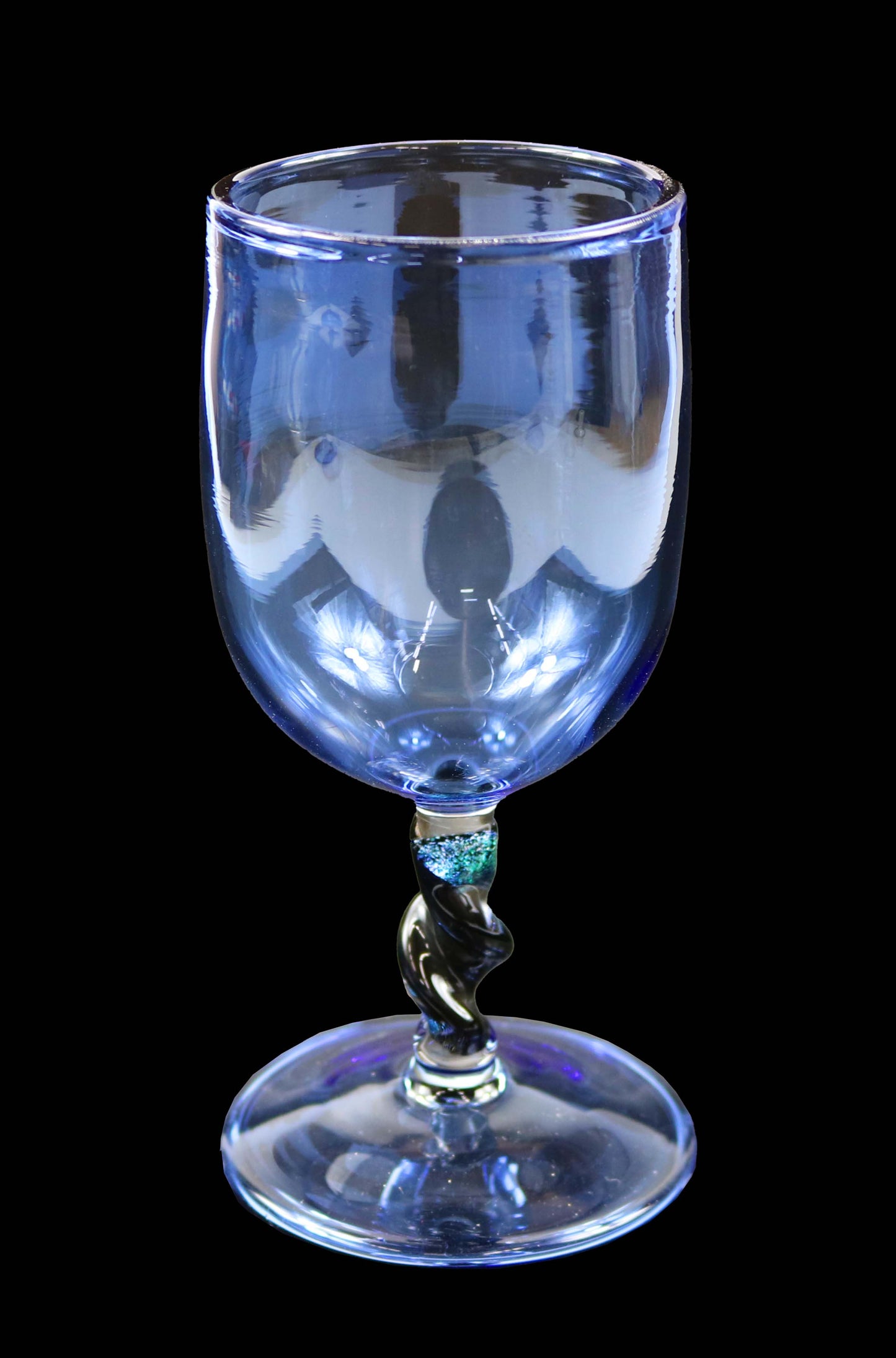 Light Blue Goblet with Dichro Stem by Phil Sundling