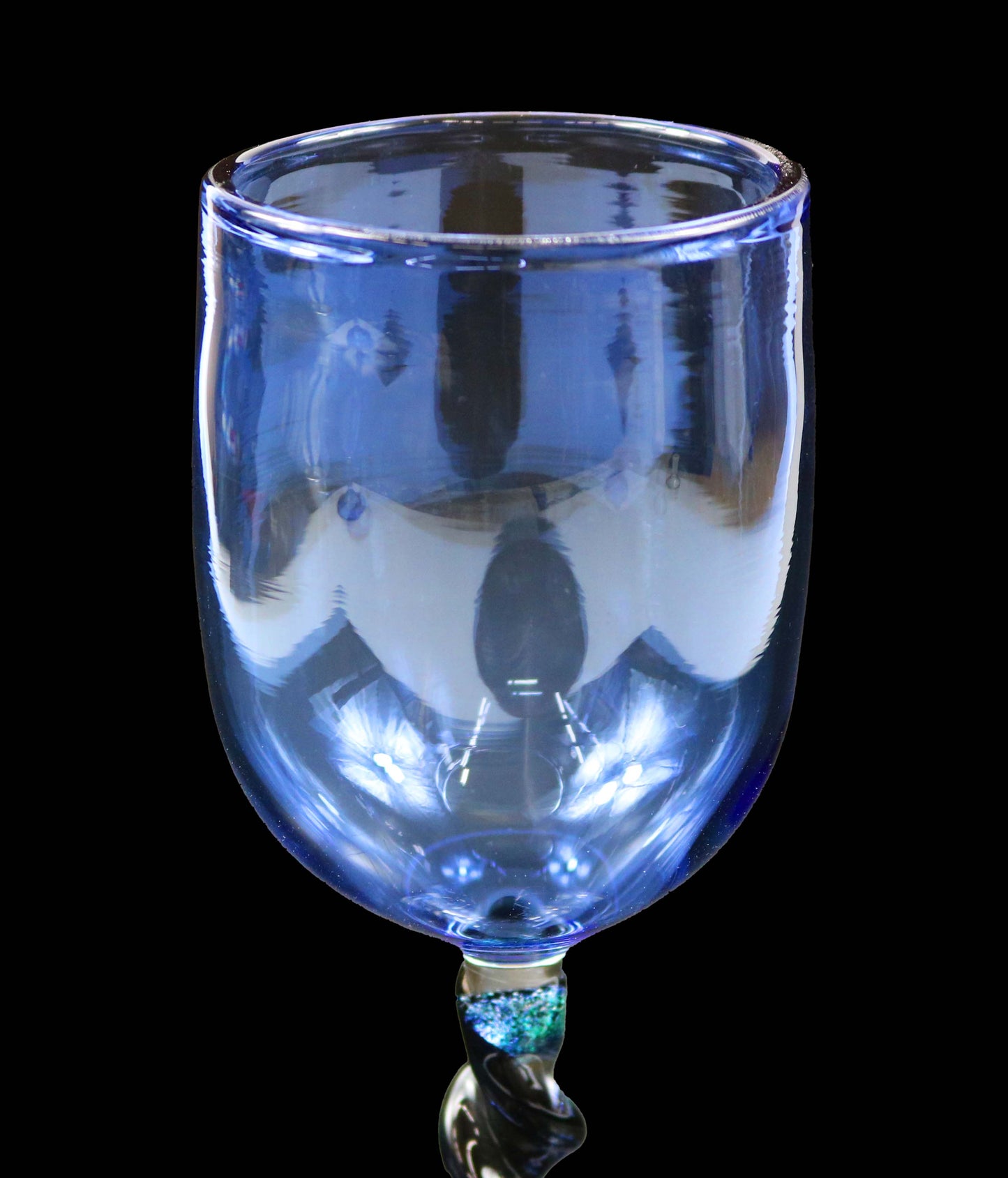 Light Blue Goblet with Dichro Stem by Phil Sundling