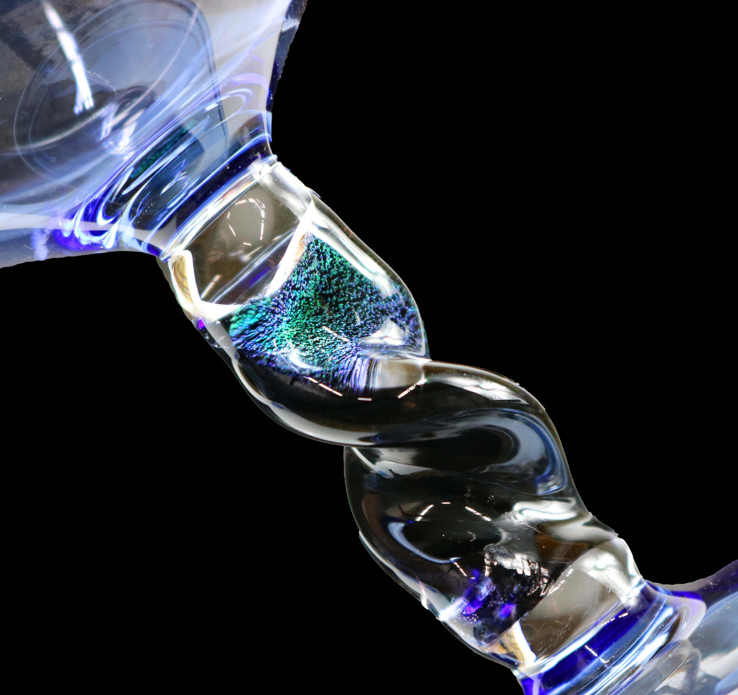 Light Blue Goblet with Dichro Stem by Phil Sundling