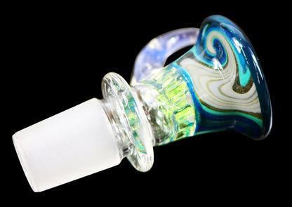 19mm Martini Slide with built in screen from Glass by Slick- Teal/Transparent Blue/Glow in the Dark