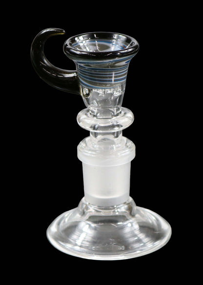14mm Martini Bong Slide with built in screen from Glass by Slick - Blue/Orange/Grey/Black