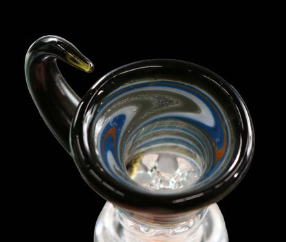 14mm Martini Bong Slide with built in screen from Glass by Slick - Blue/Orange/Grey/Black