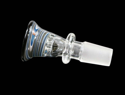 14mm Martini Bong Slide with built in screen from Glass by Slick - Blue/Orange/Grey/Black